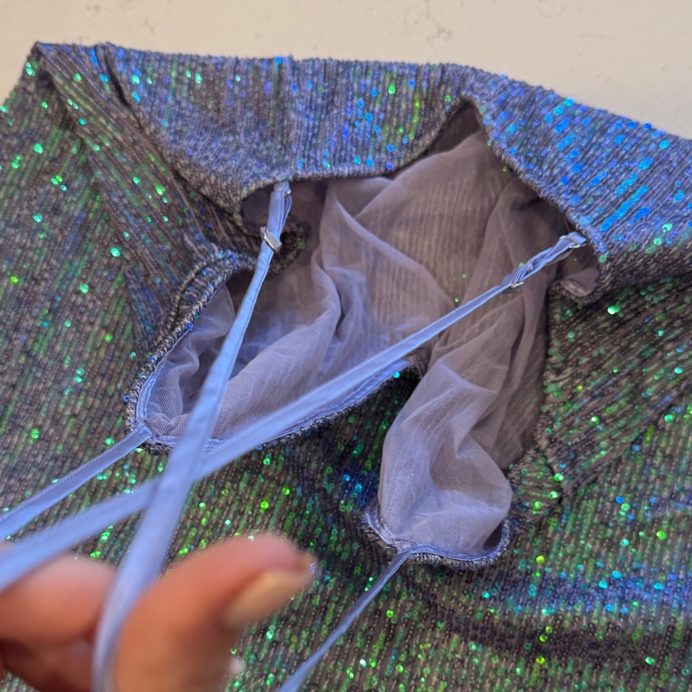 Victoria's Secret Purple and Green Sequin Strappy Dress - Picture 4 of 8